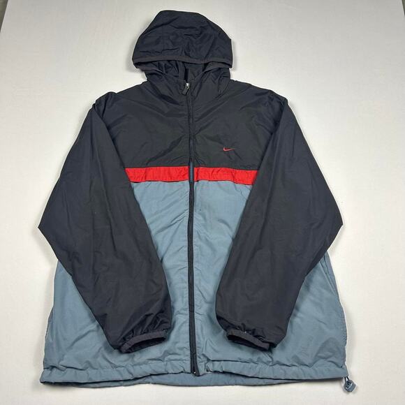 Y2K Nike Grey and Red Windbreaker Jacket - Picture 1 of 6